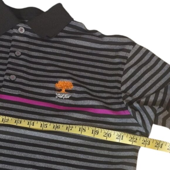 FootJoy Men's Golf Gray/Black/Pink Striped Polo Shirt Size Medium! - Picture 15 of 16